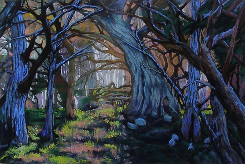 Passing the wood at sunset by artist Nancy Lilly